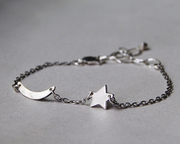 Crescent moon and star on sale bracelet