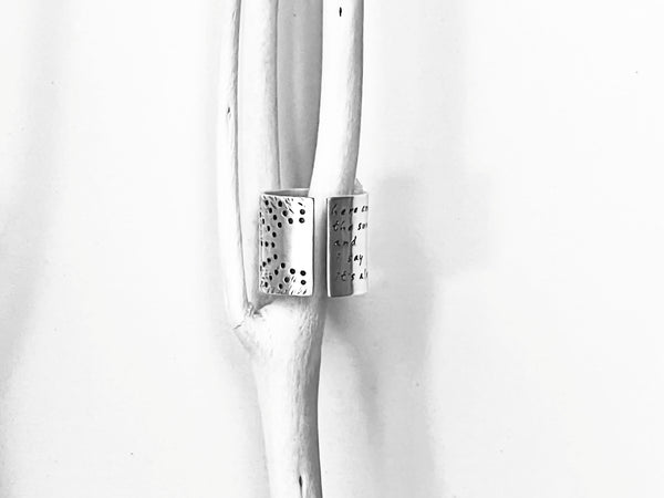 Sun Ring with Custom Personalized Words or Lyrics