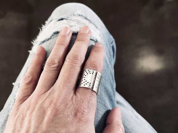 Sun Ring with Custom Personalized Words or Lyrics