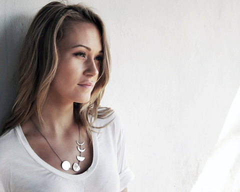 Moon Phase Necklace- Handcrafted Silver