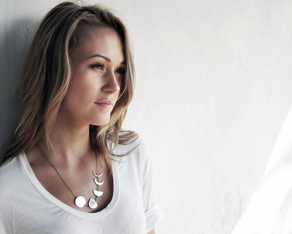 Moon Phases Necklace- Handcrafted Silver