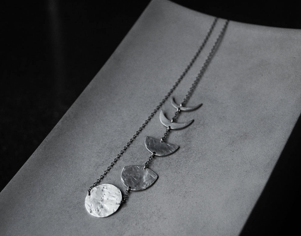 Moon Phases Necklace- Handcrafted Silver - Soul Peaces