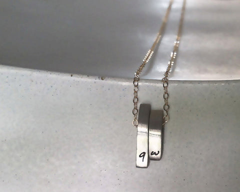 Balancing Act Initial Bars Necklace