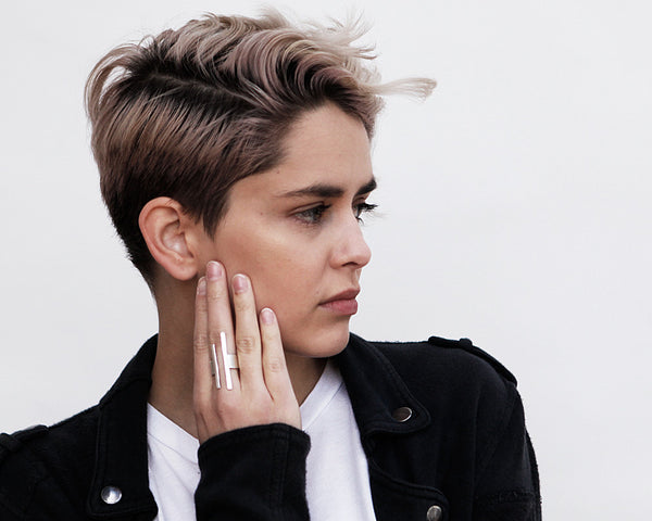 Balancing Act Square Bar Ring