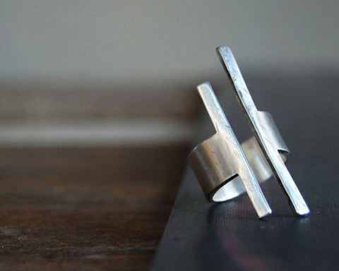 Balancing Act Square Bar Ring