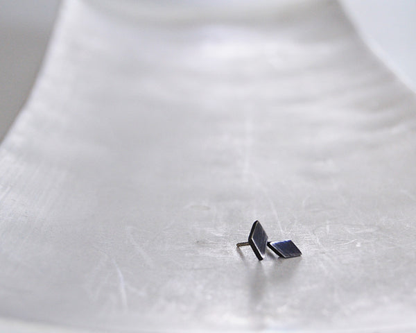 Diamond Shape Studs in Black or Silver- Shine on You Crazy Diamond