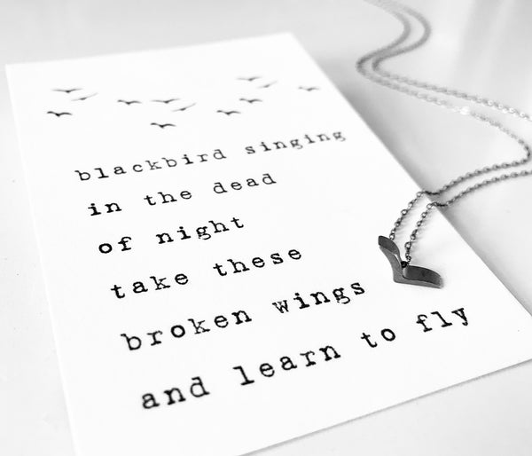 Blackbird Necklace in Oxidized Sterling Silver