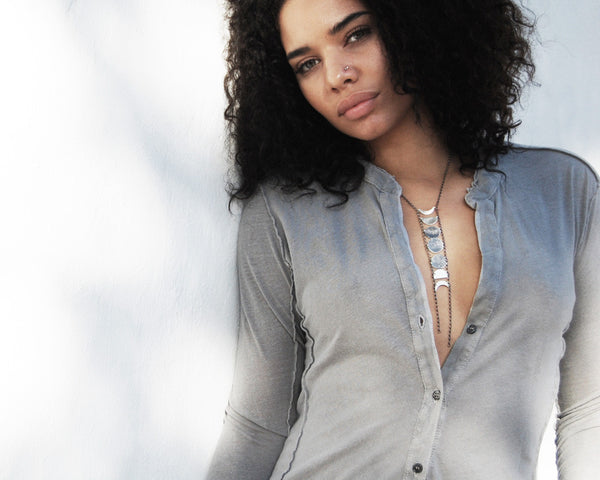 Blood Moon Lunar Eclipse Necklace- Moon Phases on Long Chain