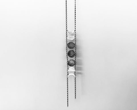 Blood Moon Lunar Eclipse Necklace- Moon Phases on Long Chain