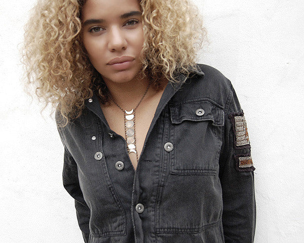 Blood Moon Lunar Eclipse Necklace in Brass- Moon Phases on Long Chain