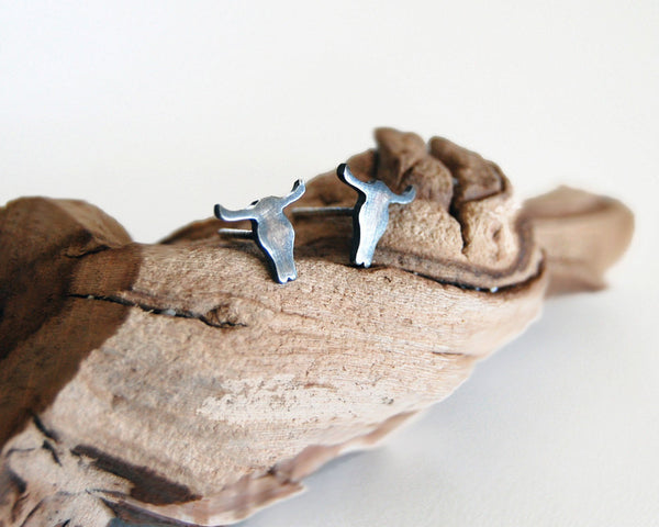 Cow Skull Ear Posts- Cowgirl Style