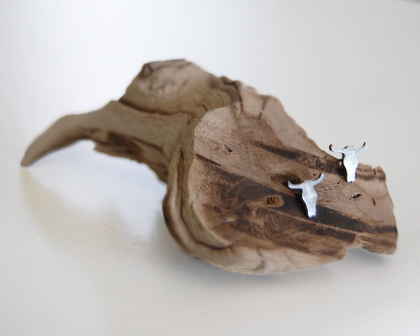 Cow Skull Ear Posts- Cowgirl Style