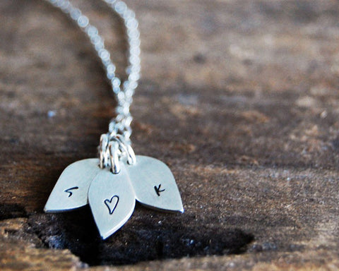 Dainty Little Leaf Initial Necklace