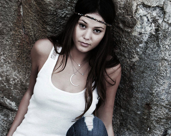 Crescent Moon and Stars Necklace Set