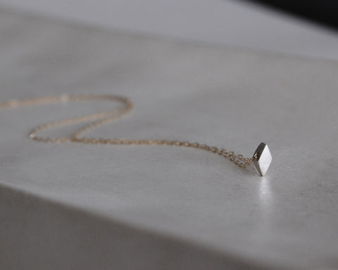 Shine on You Crazy Diamond Necklace- Silver Geometric Diamond Shape