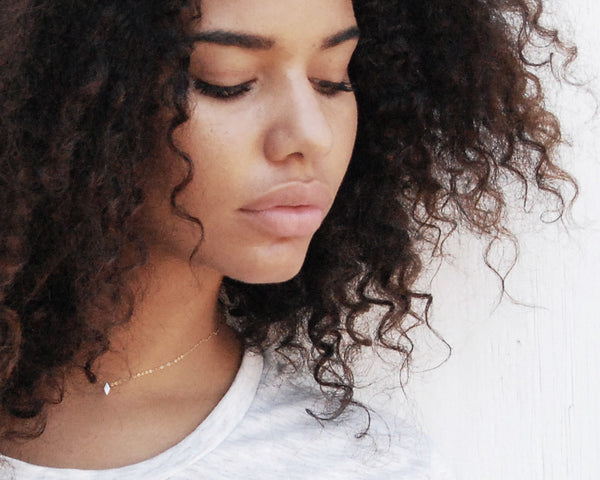 Shine on You Crazy Diamond Necklace- Silver Geometric Diamond Shape