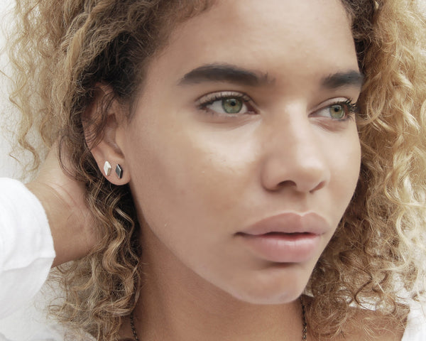 Diamond Shape Studs in Black or Silver- Shine on You Crazy Diamond