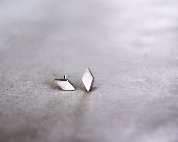 Diamond Shape Studs in Black or Silver- Shine on You Crazy Diamond