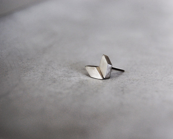 Diamond Shape Studs in Black or Silver- Shine on You Crazy Diamond