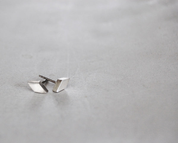 Diamond Shape Studs in Black or Silver- Shine on You Crazy Diamond