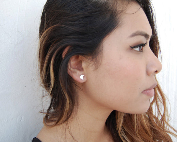Eclipse Studs- Moon Earrings