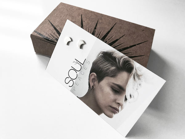 Eclipse Studs- Moon Earrings