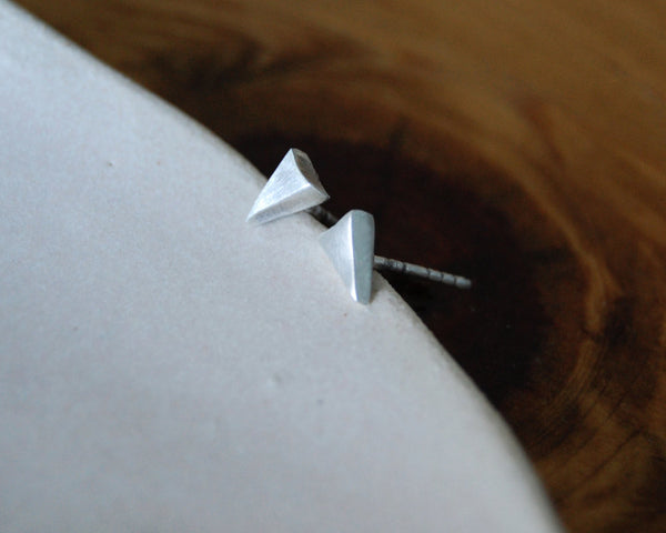 Handcrafted Geometric Triangle Studs