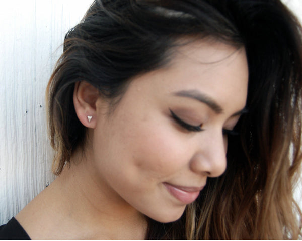 Handcrafted Geometric Triangle Studs
