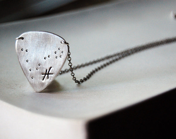 Guitar Pick Necklace- with Custom Constellation