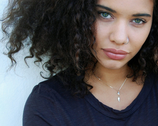 Layered Mini Heart and Wing Necklace