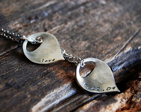 Sleek Lotus Petal Personalized Necklace