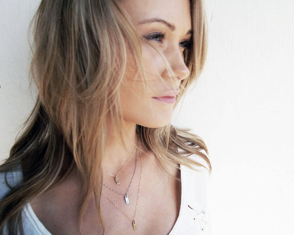 Modern Initial Tag Necklace