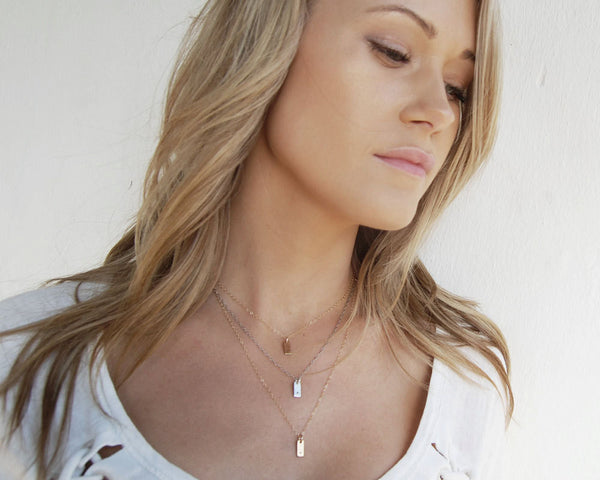 Modern Initial Tag Necklace