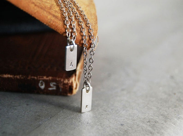 Modern Initial Tag Necklace