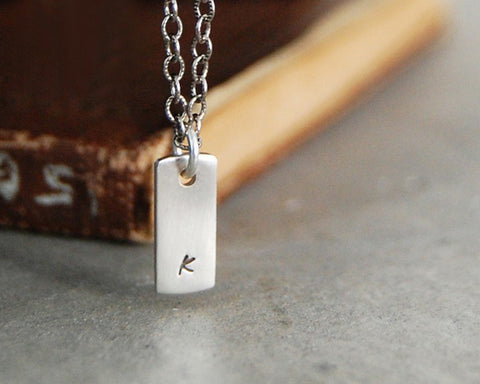 Modern Initial Tag Necklace