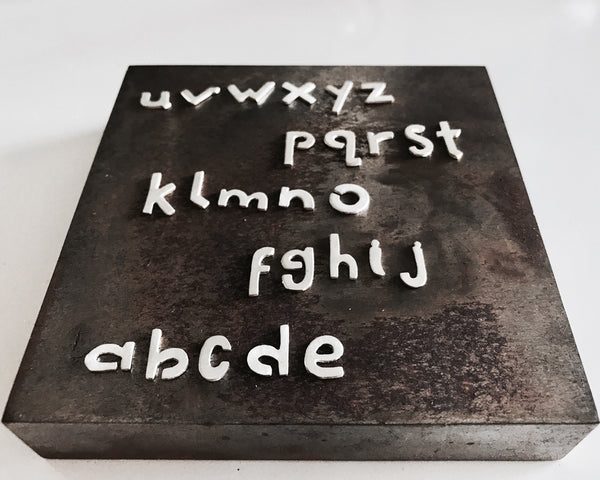 Rustic Handmade Letter Necklace- Initial Necklace in Oxidized Black or Sterling Silver