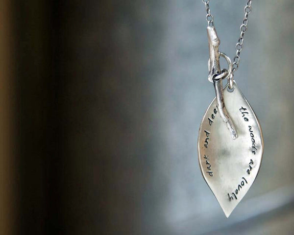 Lhea Necklace- Organic Leaf Necklace with Twig Toggle