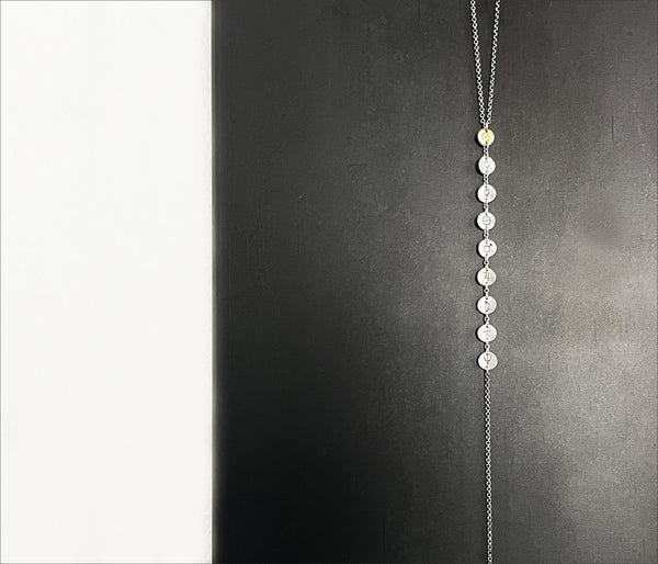 Planetary Symbols Solar System Vertical Necklace- Handmade with Unique Planet Symbols in Sterling Silver.