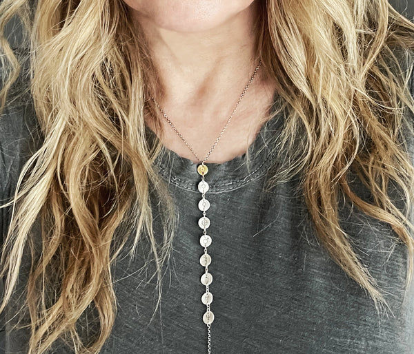 Planetary Symbols Solar System Vertical Necklace- Handmade with Unique Planet Symbols in Sterling Silver.