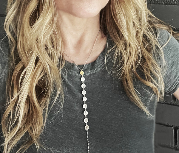 Planetary Symbols Solar System Vertical Necklace- Handmade with Unique Planet Symbols in Sterling Silver.