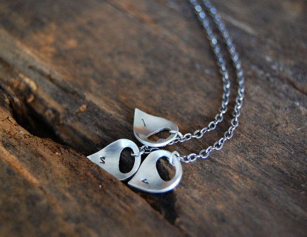 My Buds Tiny Lotus Petals Initial Necklace