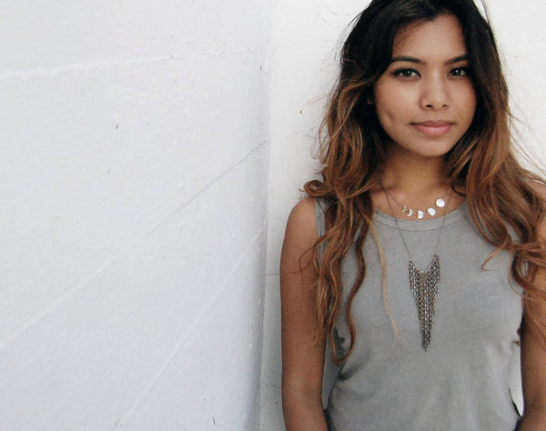 Mini Bad Moon Rising Necklace- Five Moon Phases