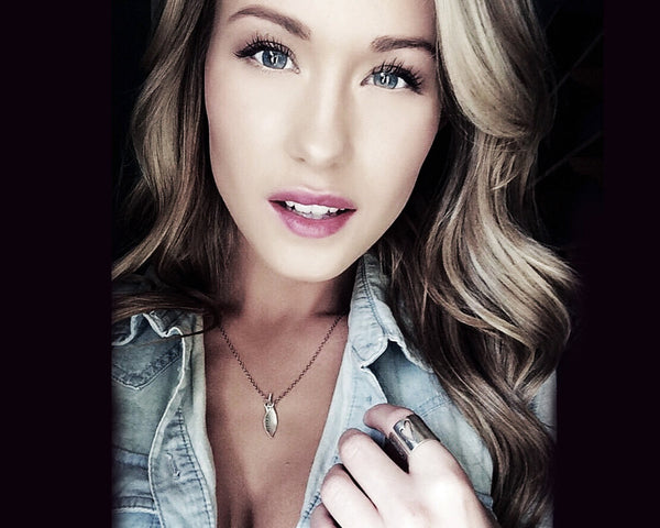 Modern Rustic Leaf Personalized Necklace