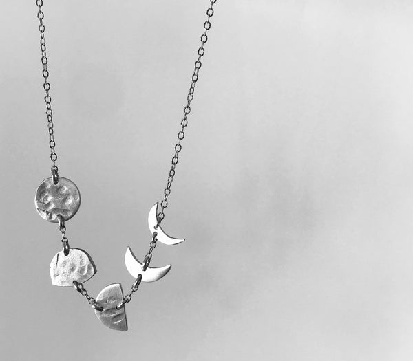 Mini Bad Moon Rising Necklace- Five Moon Phases