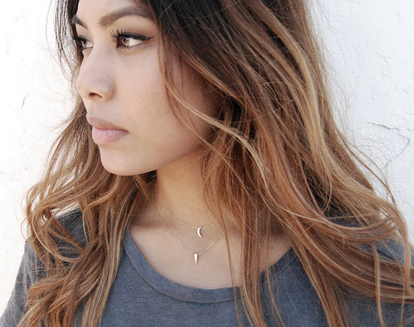 Minimalist Spike Pendant Necklace in Sterling Silver