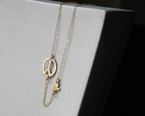 Modern Peace Love Necklace