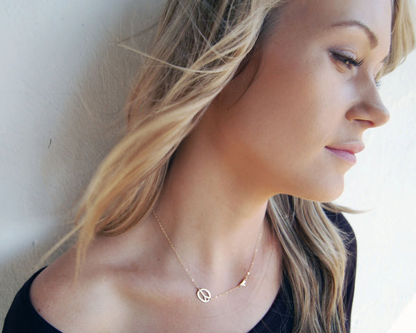 Modern Peace Love Necklace