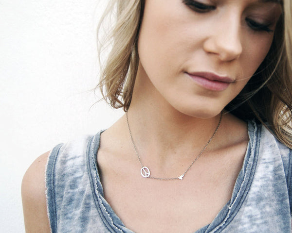 Modern Peace Love Necklace