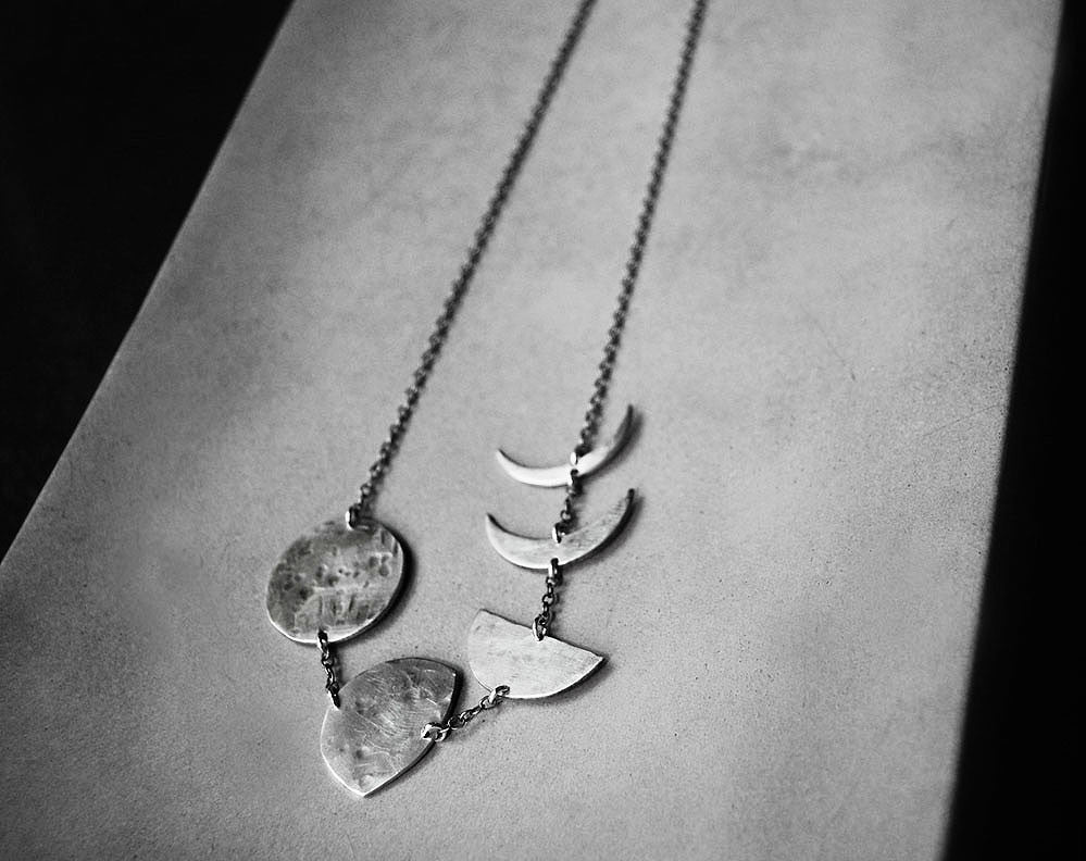 Moon Phases Necklace- Handcrafted Silver - Soul Peaces