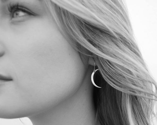 Modern Crescent Moon Earrings